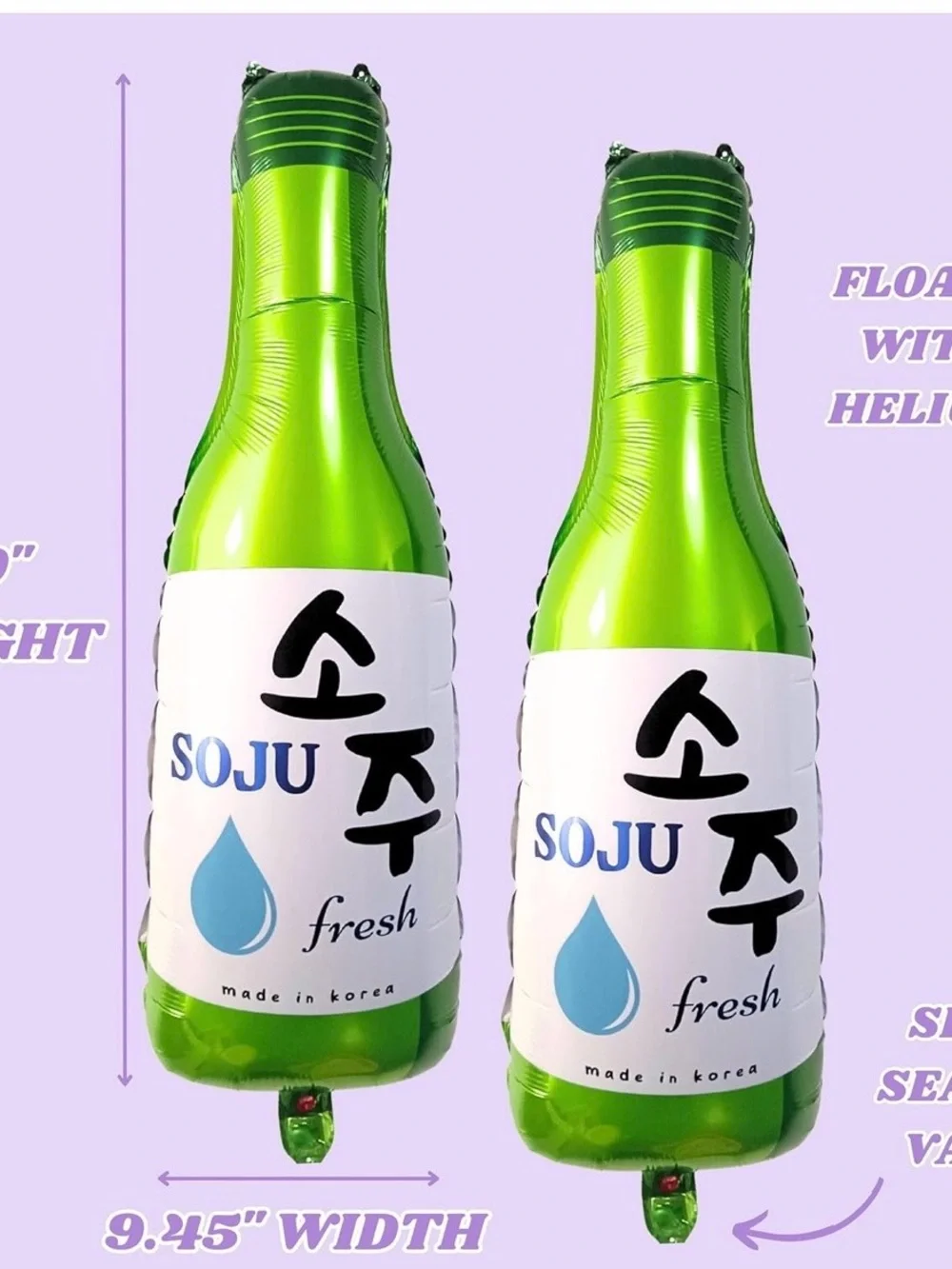 Soju Bottle Party Balloon - $6 each. Have 3….make an offer if buy more than 1.